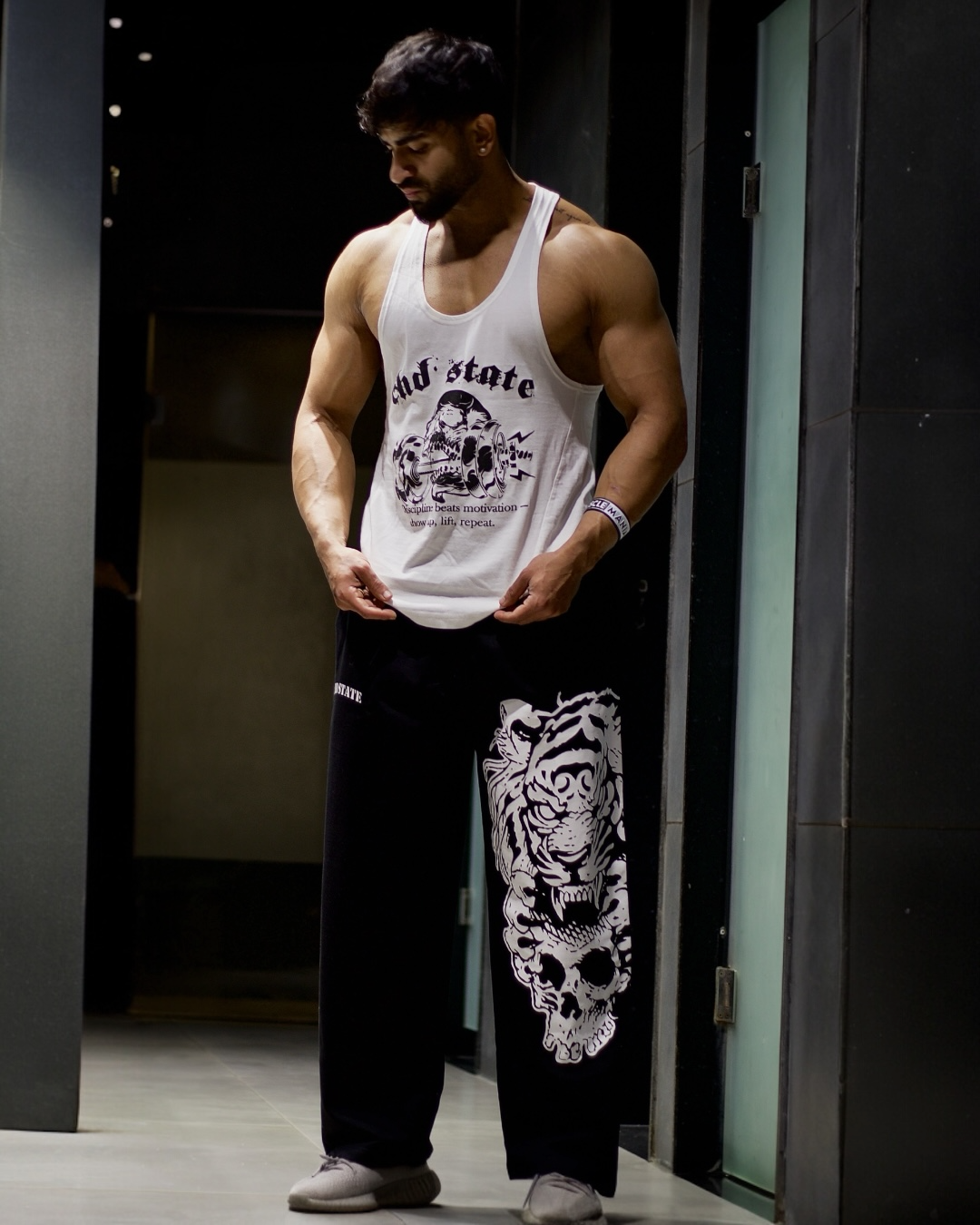 TIGER SKULL WIDE LEG JOGGERS