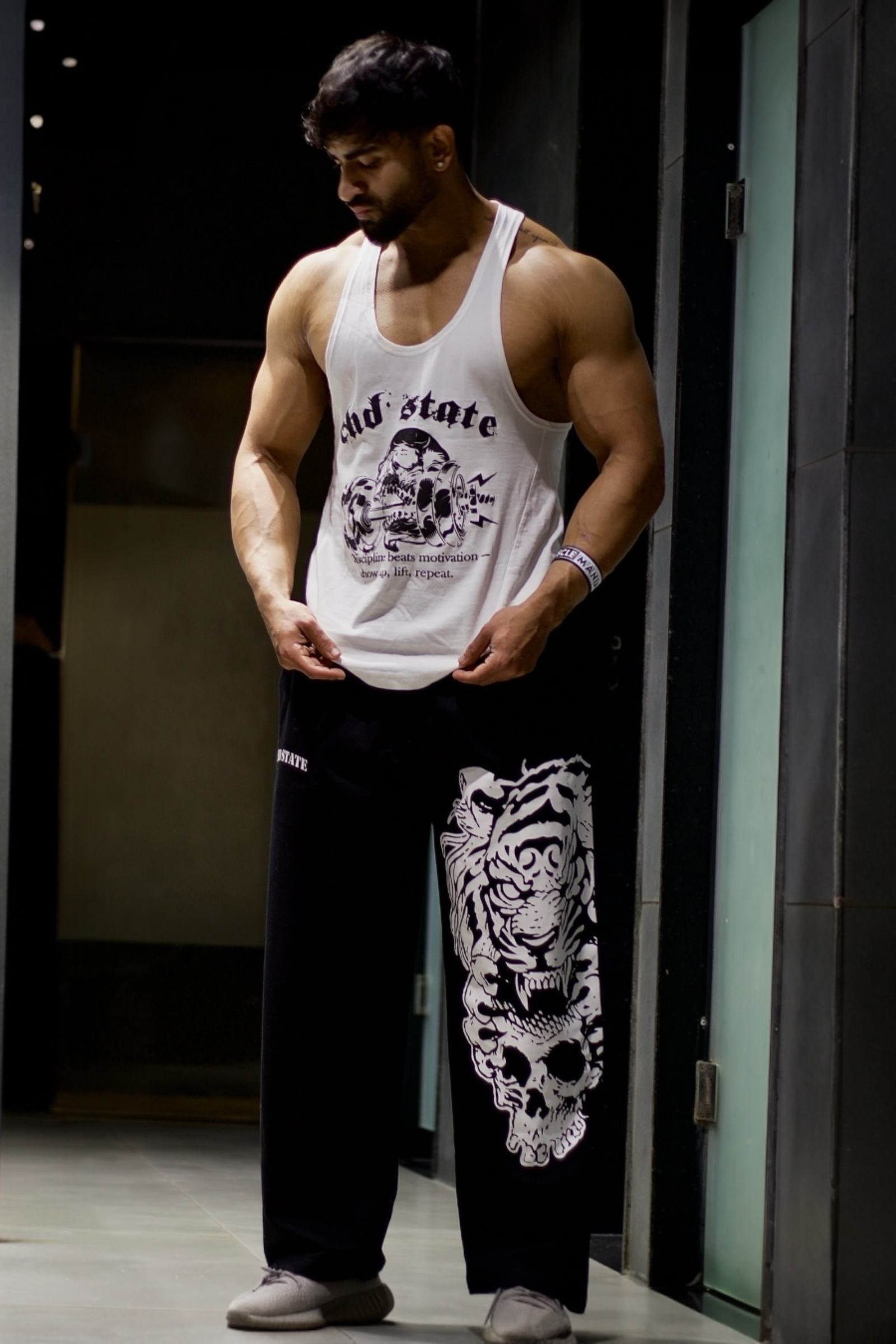 TIGER SKULL WIDE LEG JOGGERS