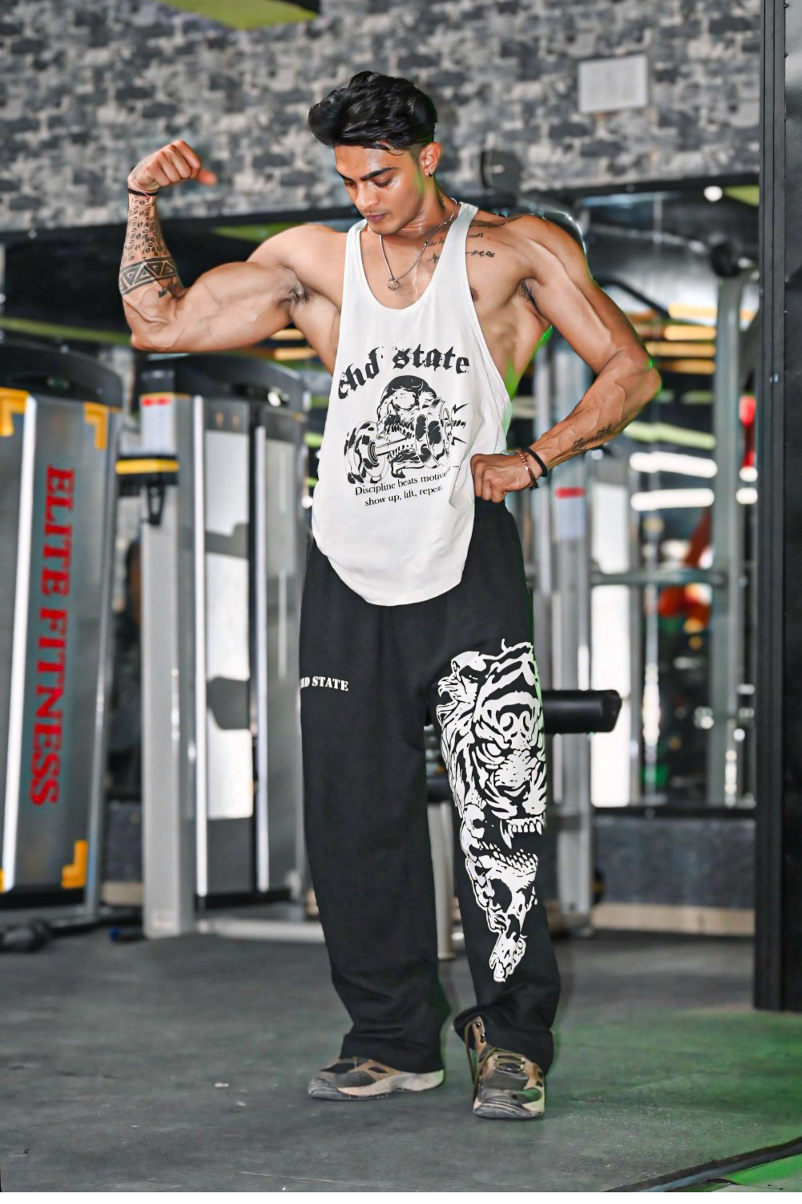 TIGER SKULL WIDE LEG JOGGERS